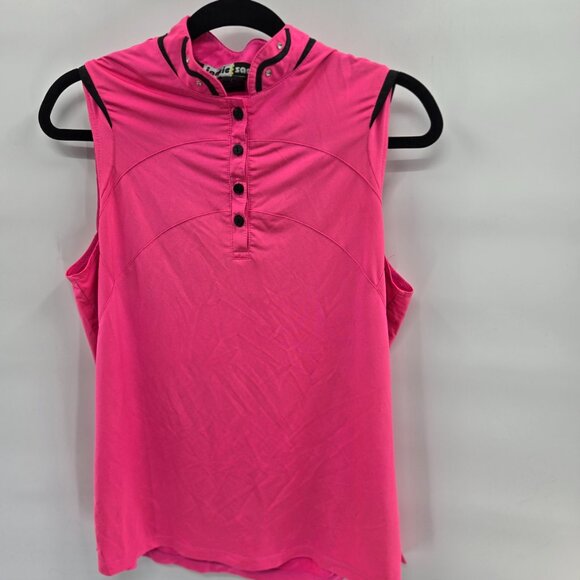 Jamie Sadock Pink Sleeveless Sporty Golf Shirt Size Large - Picture 1 of 13